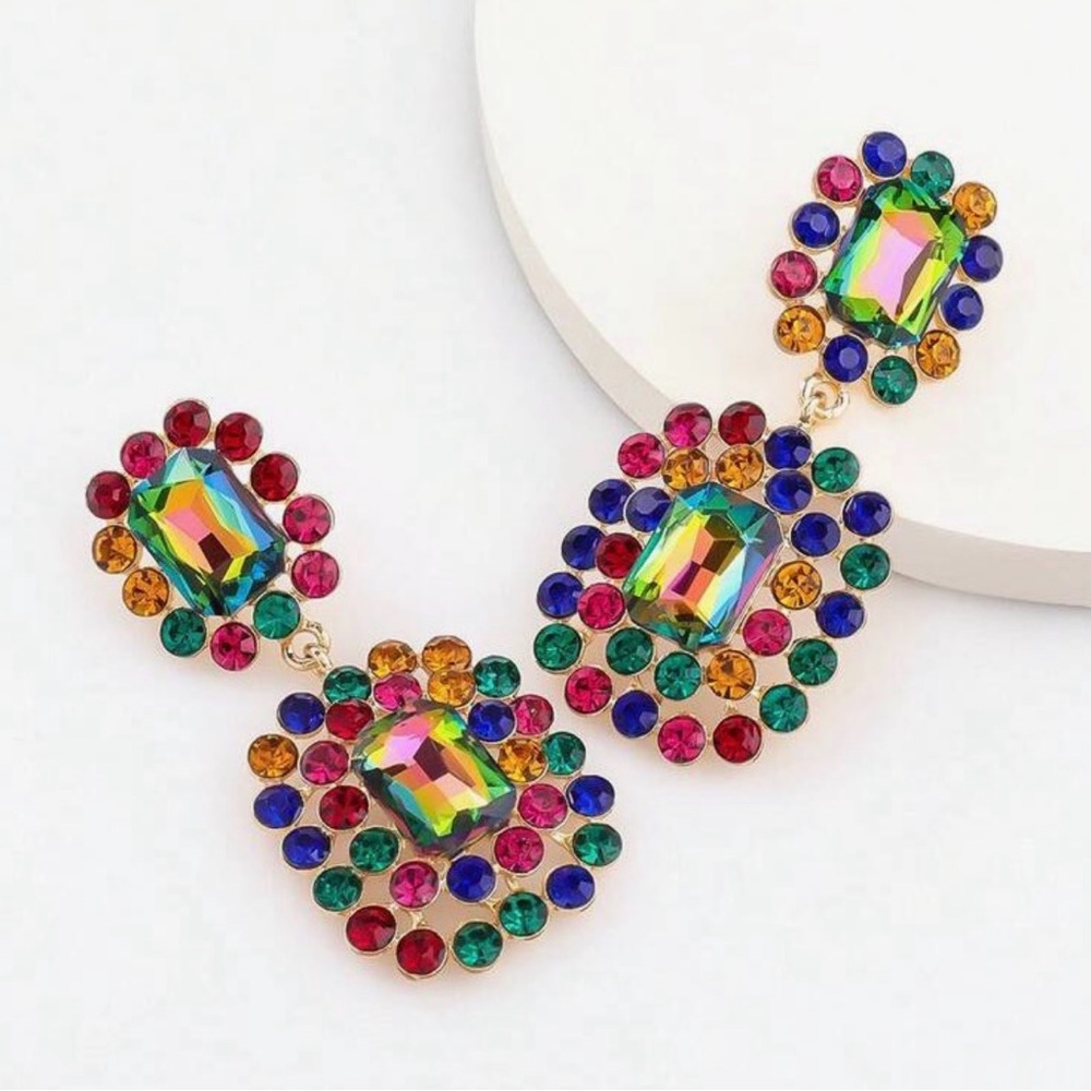 Multicolor Statement Earrings - image 1